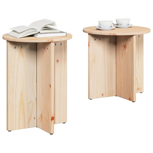 Sofabord 2 stk Naturlig 41.5 x 41.5 x 41 cm Massiv fyrretræ