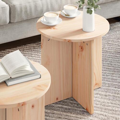 Sofabord 2 stk Naturlig 41.5 x 41.5 x 41 cm Massiv fyrretræ