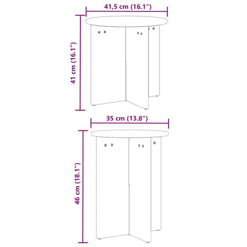 Sofabord 2 stk Naturlig 41.5 x 41.5 x 41 cm Massiv fyrretræ