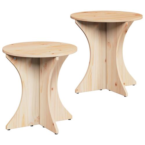 Sofabord 2 stk Naturlig 46 x 46 x 47 cm Massiv fyrretræ