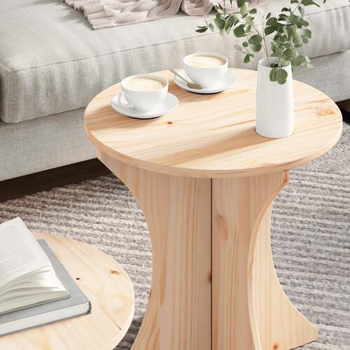 Sofabord 2 stk Naturlig 46 x 46 x 47 cm Massiv fyrretræ