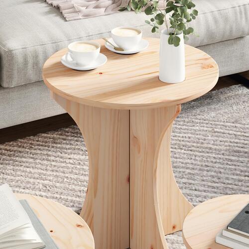 Sofabord 3 stk Naturlig 46 x 46 x 47 cm Massiv fyrretræ