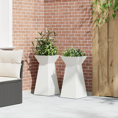 Planteholder Hvid Plast 35 x 35 x 73 cm Dekorative indlæg