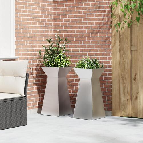 Planteholder Rustfrit stål 35 x 35 x 73 cm Dekorative indlæg