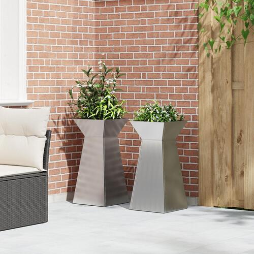 Metalplanter Galvaniseret stål 35 x 35 x 73 cm Dekorative Indlæg