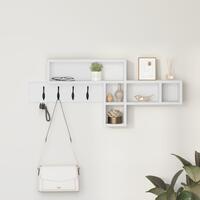 Vægmonteret Jakkeholder Hvid 100 x 12 x 43.5 cm Konstrueret træ