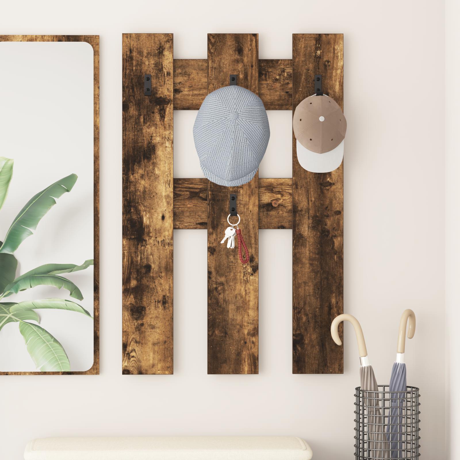 Vægmonteret Jakkeholder med opbevaring Røget eg 65 x 3 x 100 cm