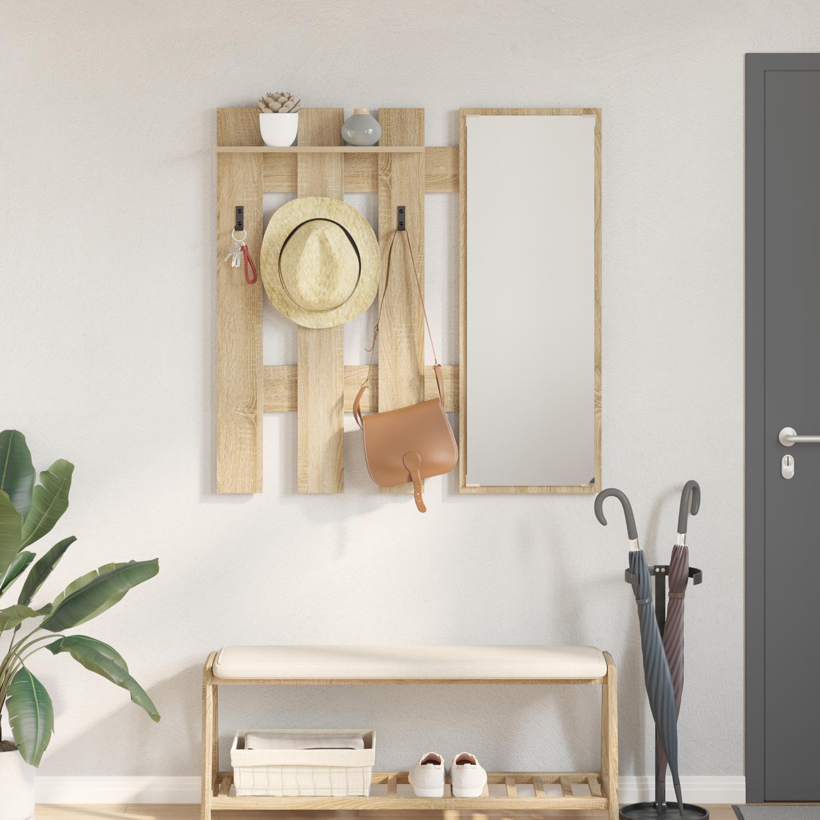 Vægmonteret Jakkeholder Vægmonteret Sonoma eg 100 x 10 x 100 cm billede