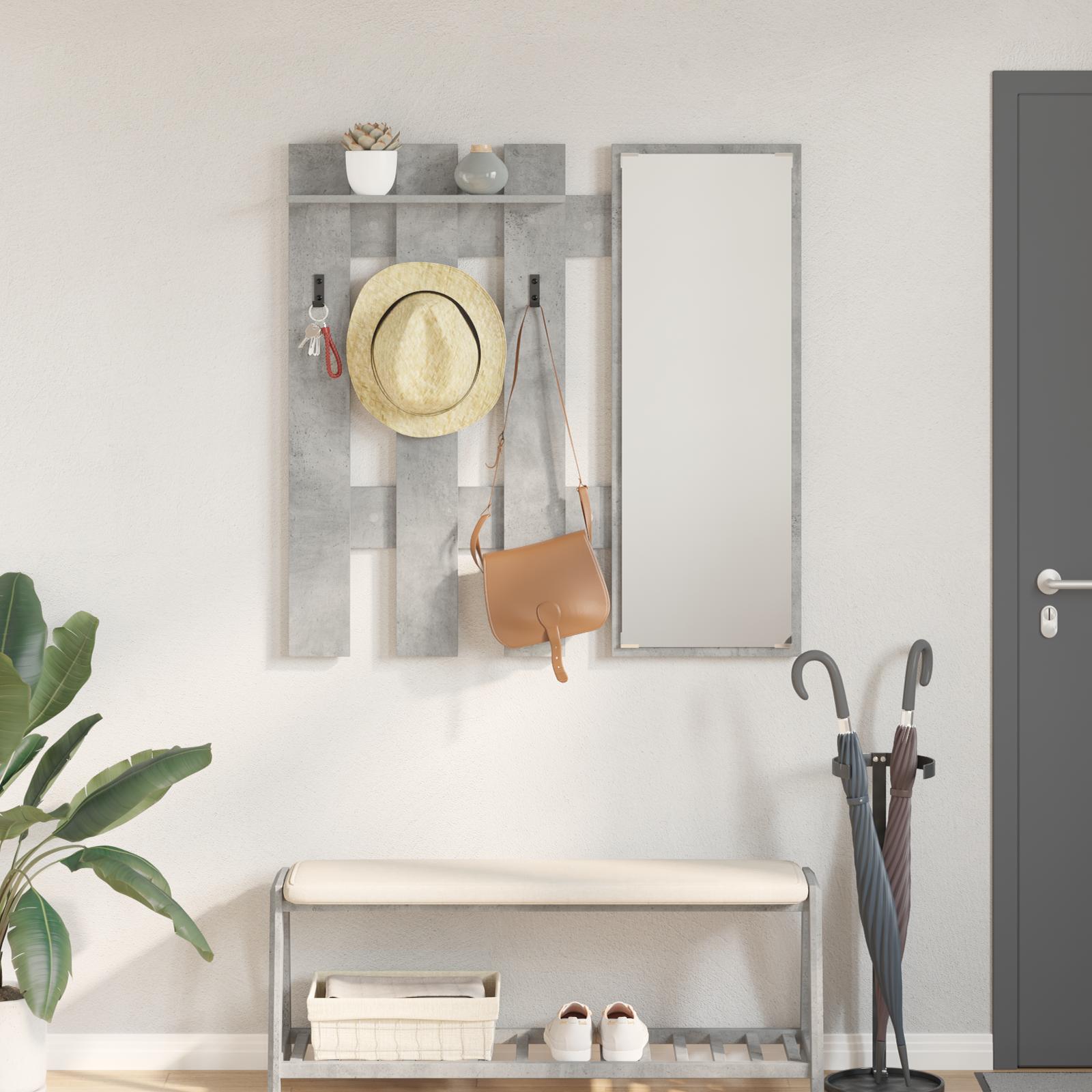 Vægmonteret Jakkeholder Vægmonteret Beton grå 100 x 10 x 100 cm billede