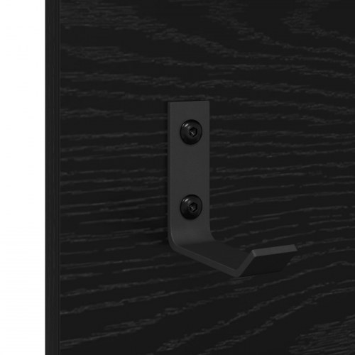 Vægmonteret Jakkeholder Sort eg 90 x 10 x 50 cm Konstrueret træ