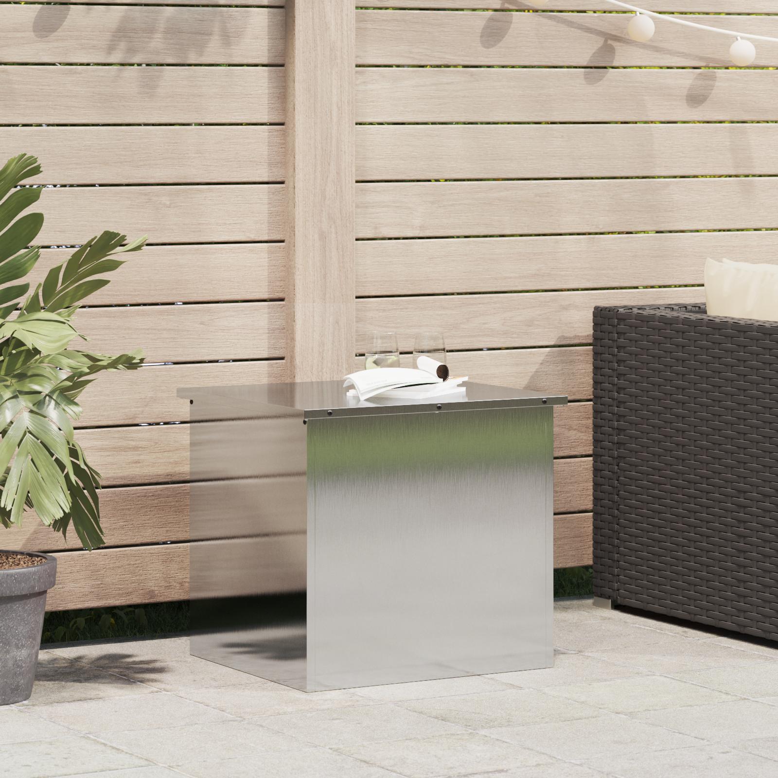 Udendørs opbevaringsboks - Sølv - 55 x 50,5 x 50 cm - Rustfrit stål