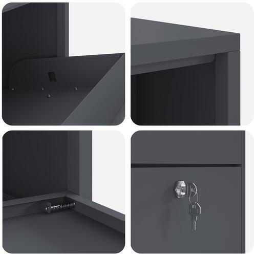 Pakke Drop Boks Antracit 44x22x82 cm Stål