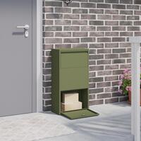 Parcel Drop Box Olivengrøn 44x22x82 cm Stål