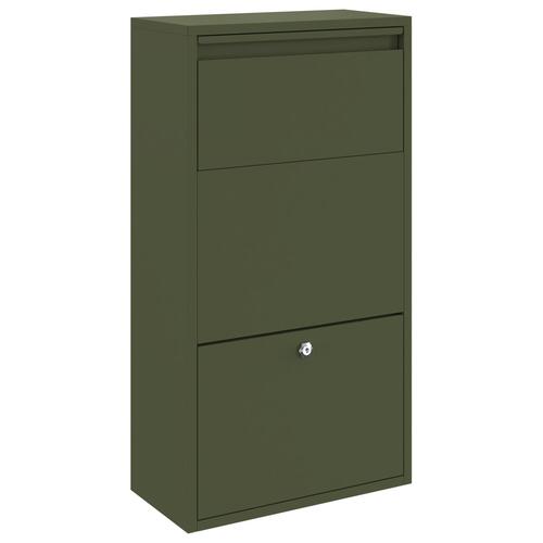 Parcel Drop Box Olivengrøn 44x22x82 cm Stål