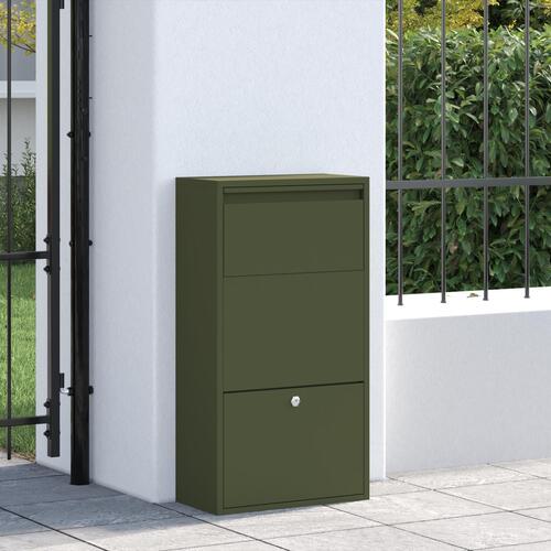 Parcel Drop Box Olivengrøn 44x22x82 cm Stål