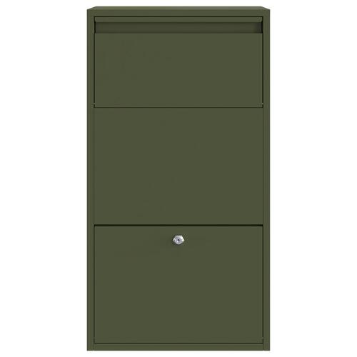 Parcel Drop Box Olivengrøn 44x22x82 cm Stål