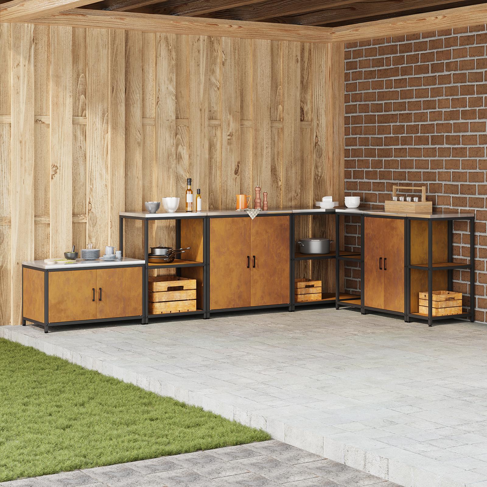 Køkkenopbevaringshylde Rusten 60 x 50 x 92 cm Forvitret stål