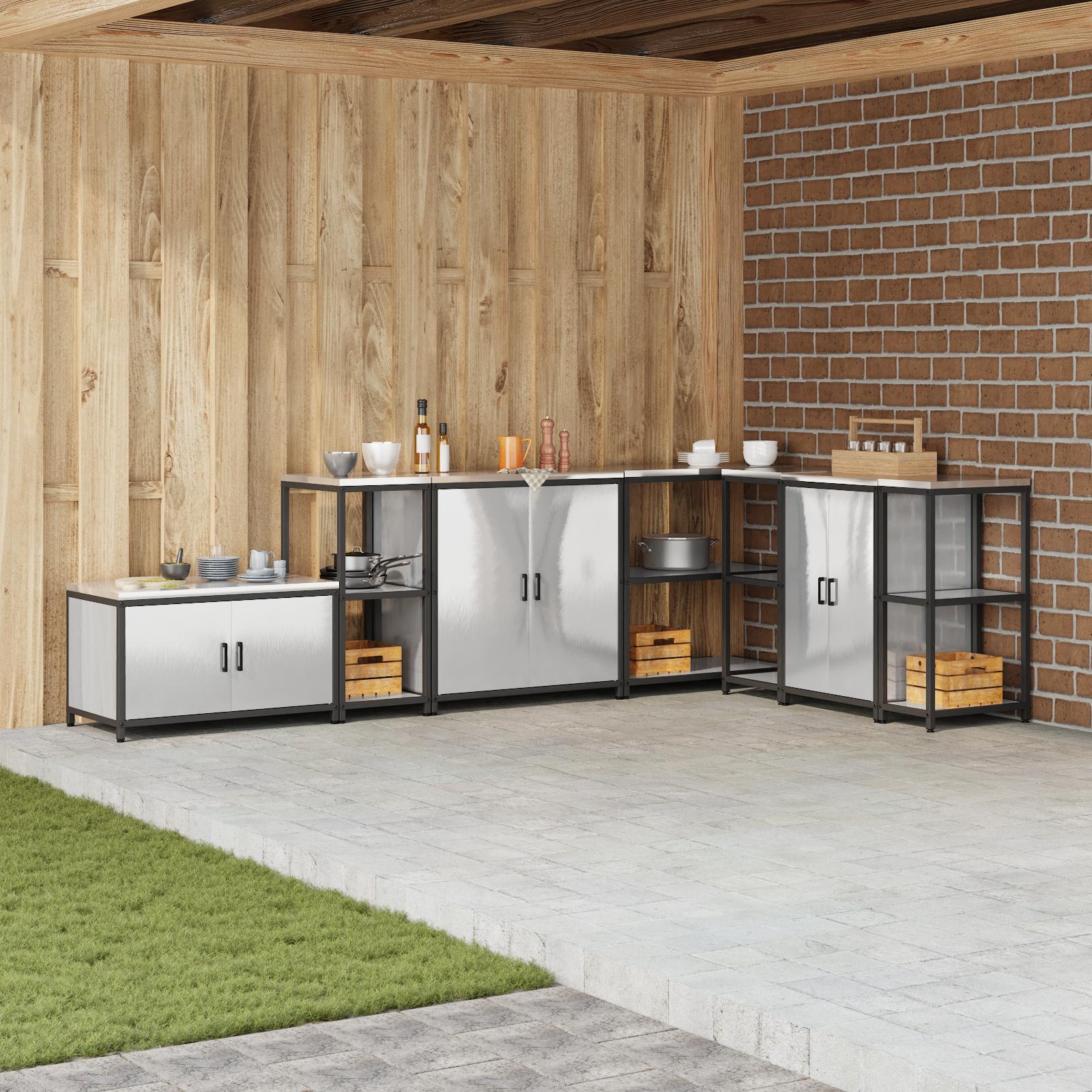 Køkkenopbevaringshylde Sølv 60 x 50 x 92 cm Rustfrit stål