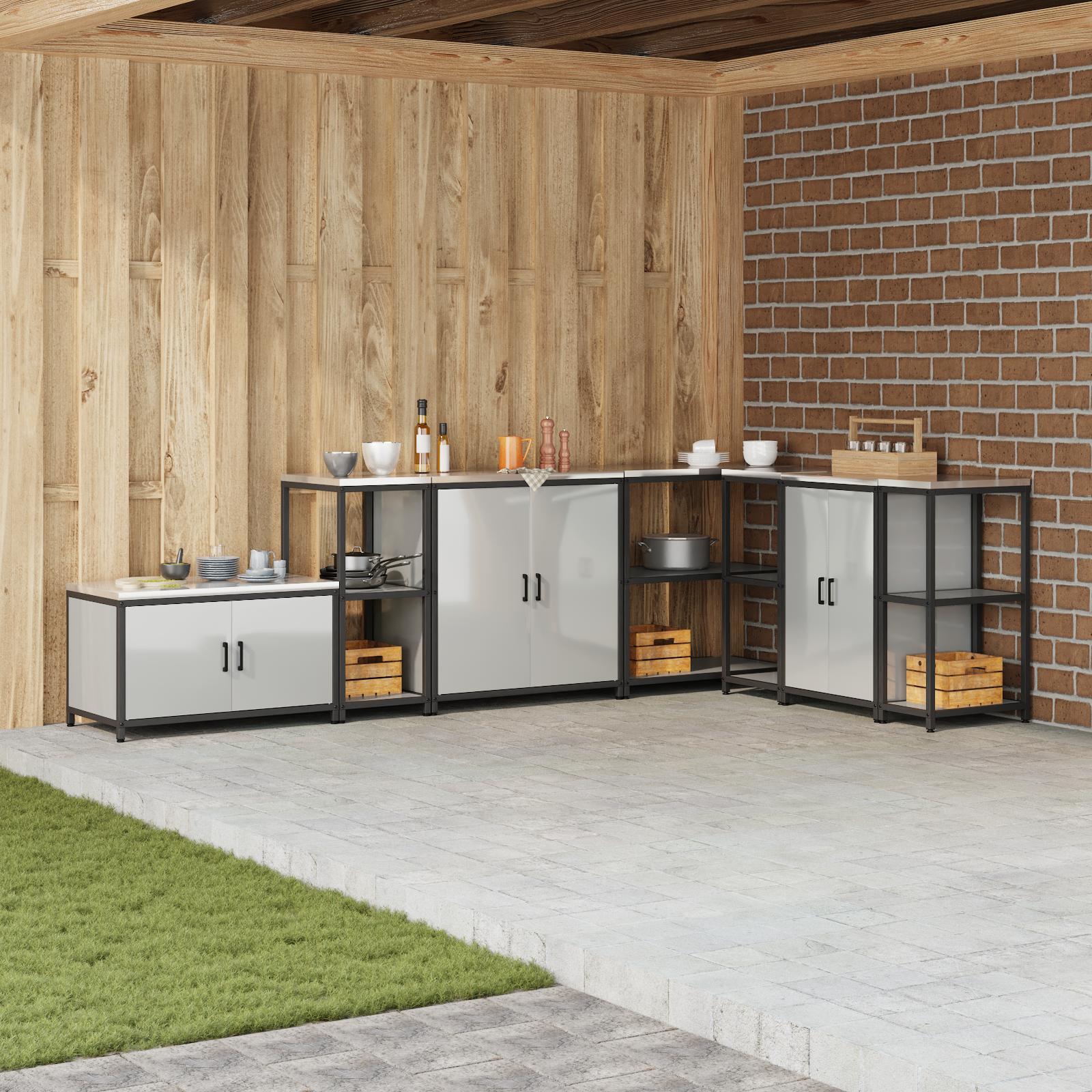 Køkkenopbevaringshylde Sølv 60 x 50 x 92 cm Galvaniseret stål