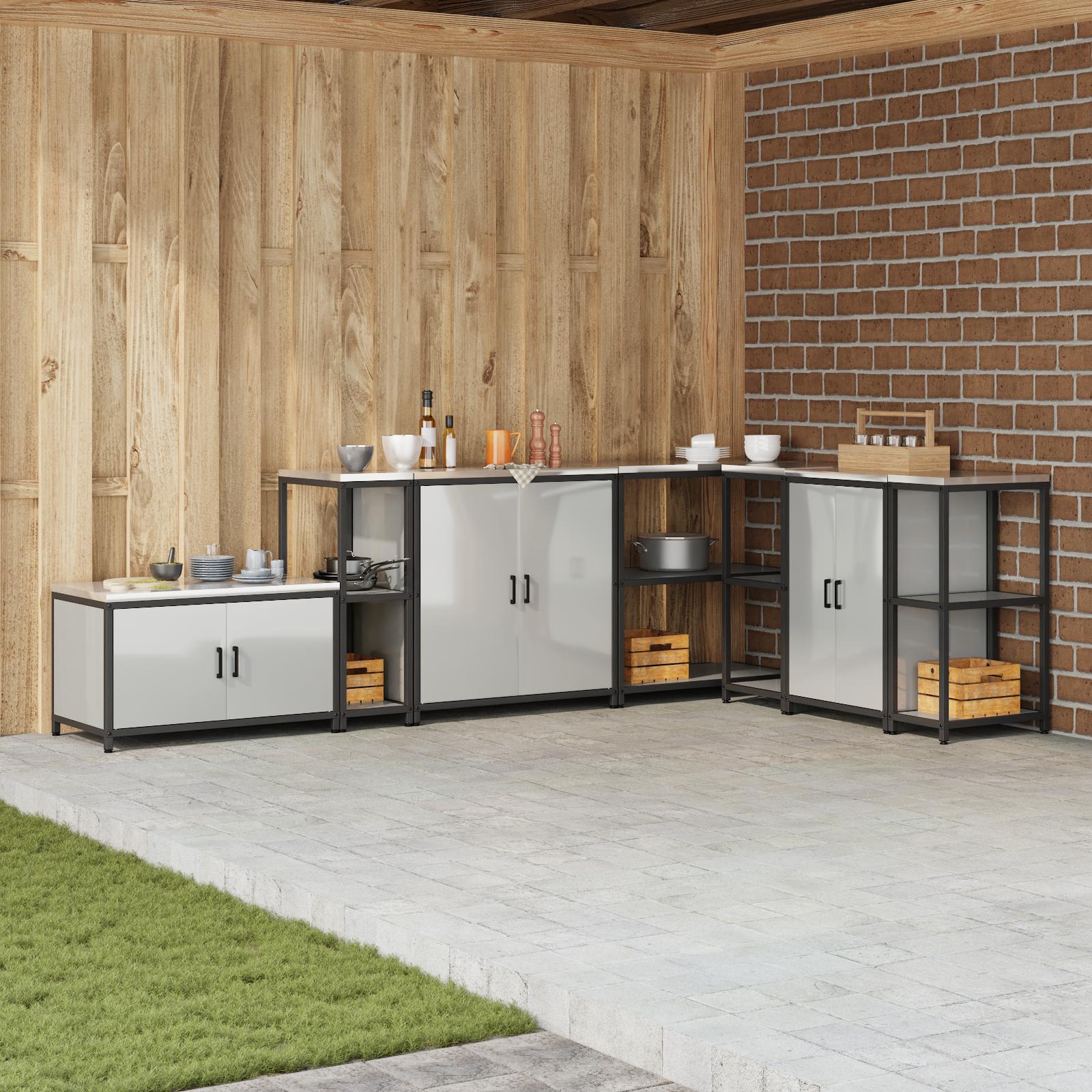 Køkkenopbevaringshylde Sølv 60 x 50 x 92 cm Galvaniseret stål