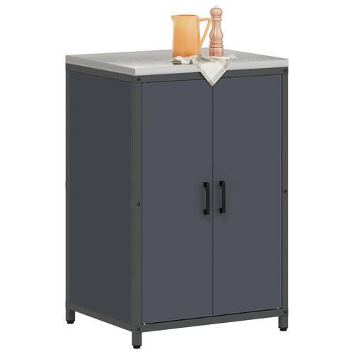 Køkken opbevaringsskab med hylde Antracit 60 x 50 x 92 cm Stål