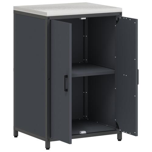 Køkken opbevaringsskab med hylde Antracit 60 x 50 x 92 cm Stål
