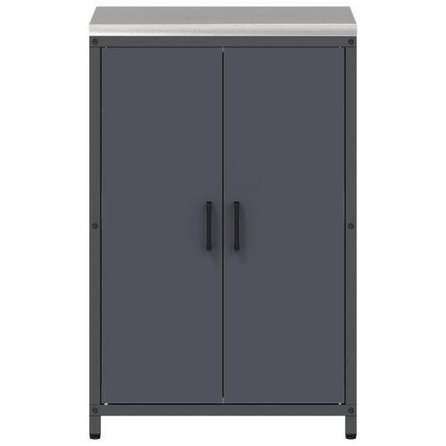 Køkken opbevaringsskab med hylde Antracit 60 x 50 x 92 cm Stål