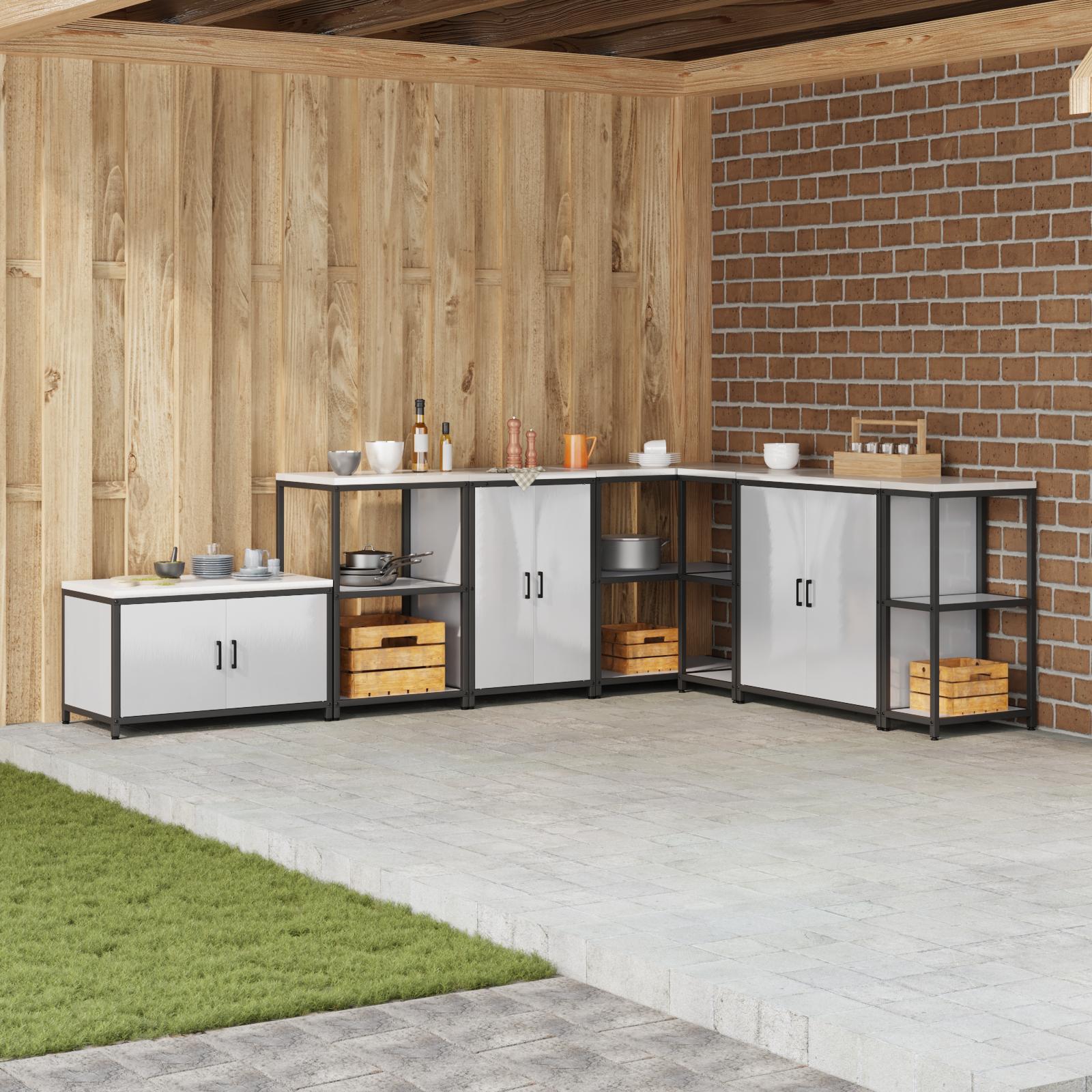 Køkken opbevaringsskab Sølv 60 x 50 x 92 cm Rustfrit stål