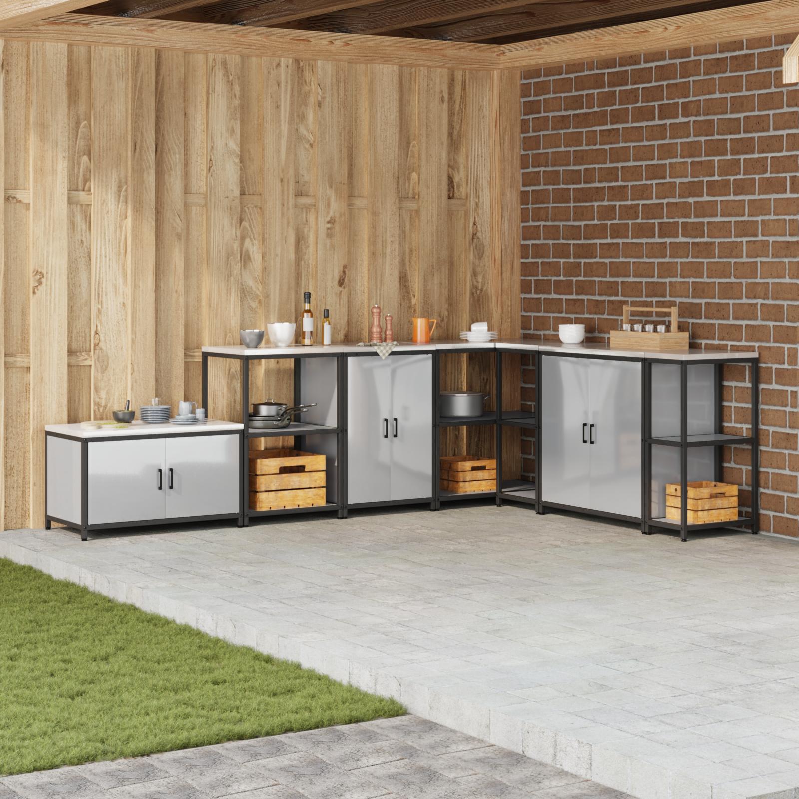 Køkken opbevaringsskab Sølv 60 x 50 x 92 cm Galvaniseret stål