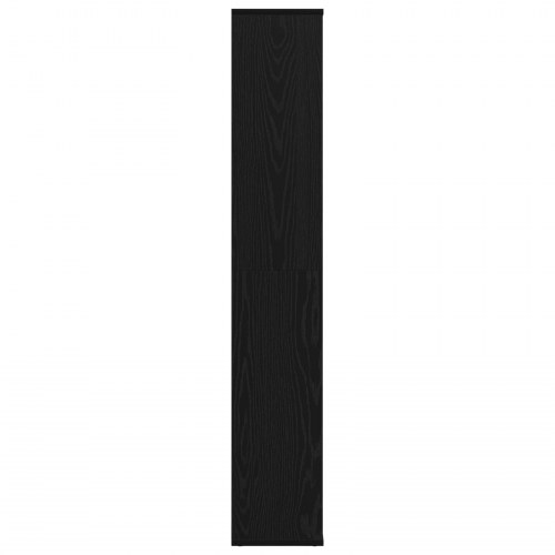 Rumdeler med hylder - sort eg, 100 × 24 × 140 cm, konstrueret træ