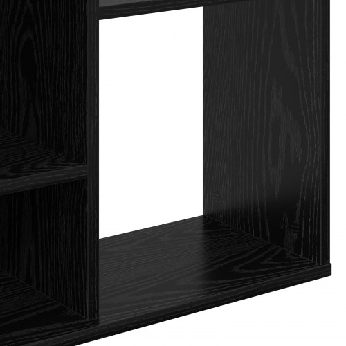 Rumdeler med hylder - sort eg, 100 × 24 × 140 cm, konstrueret træ