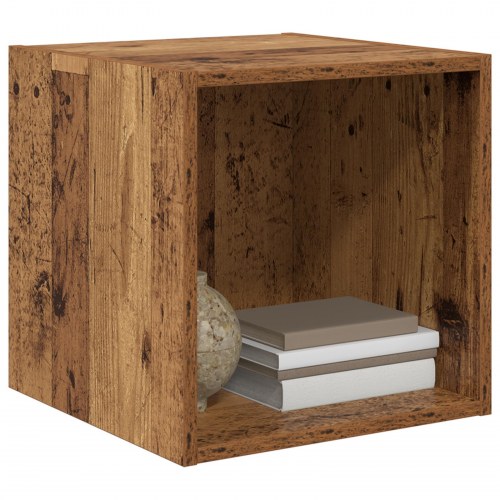 Vægskab - 2 stk i gammelt træ look, 37 × 37 × 37 cm, konstrueret træ