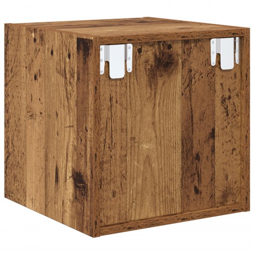 Vægskab - 2 stk i gammelt træ look, 37 × 37 × 37 cm, konstrueret træ