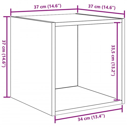 Vægskab - 2 stk i gammelt træ look, 37 × 37 × 37 cm, konstrueret træ