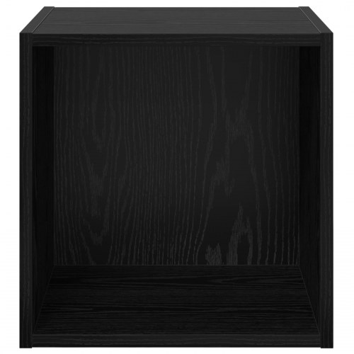 Vægskab med hylde - 2 stk, sort eg, 37 × 37 × 37 cm, konstrueret træ