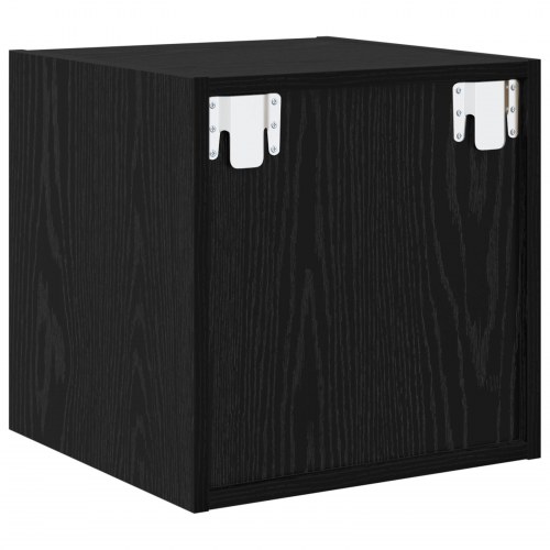 Vægskab med hylde - 2 stk, sort eg, 37 × 37 × 37 cm, konstrueret træ
