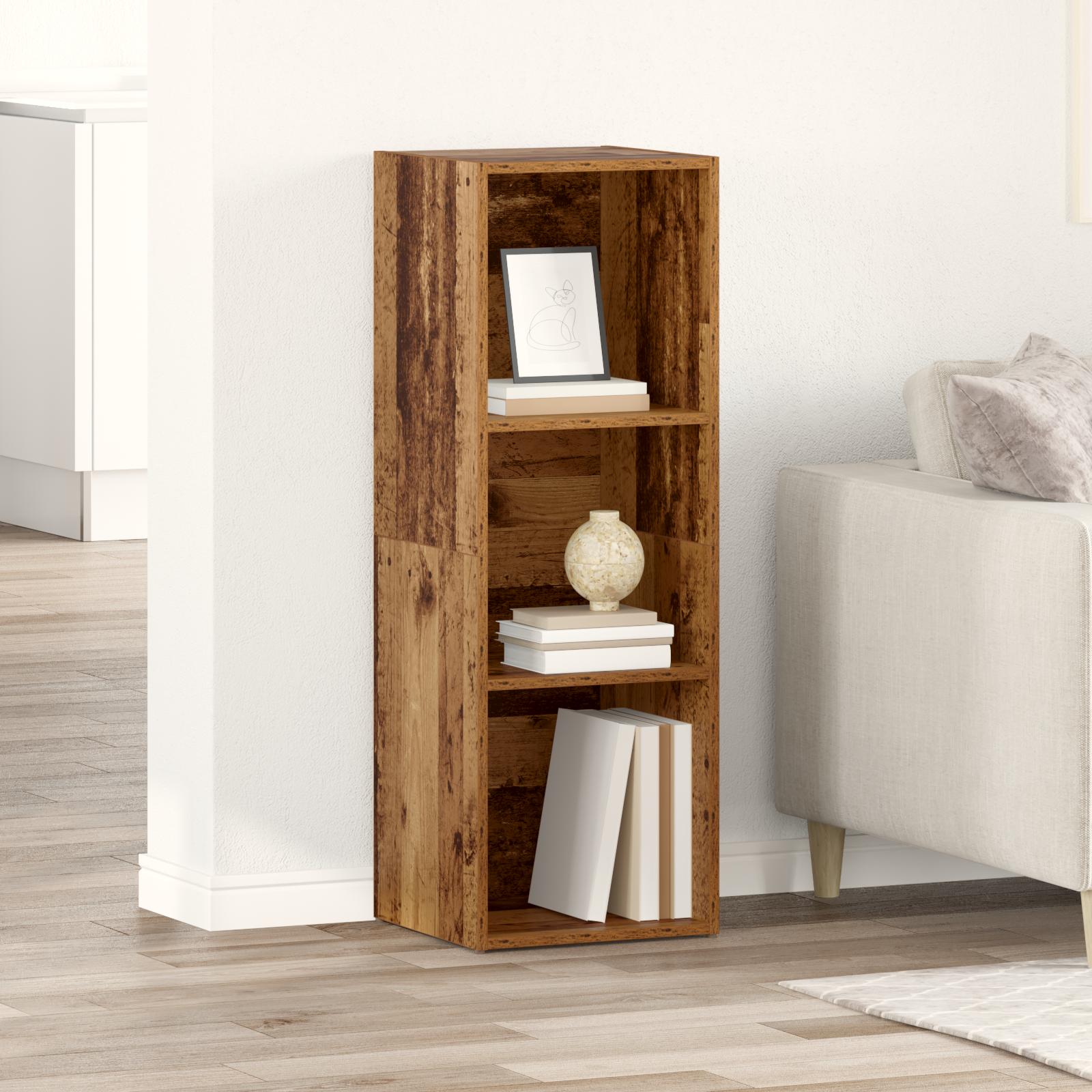 Vægmonteret TV-bord i brun konstrueret træ - 72 × 35 × 37 cm billede