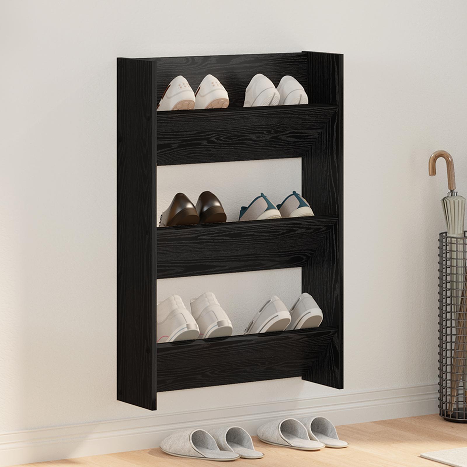 Vægsko skabe med hylde Andet Sort eg 60 x 18 x 60 cm Konstrueret træ