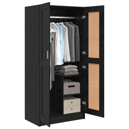Garderobeskab Sort Eg 82,5 x 51,5 x 180 cm Konstrueret træ