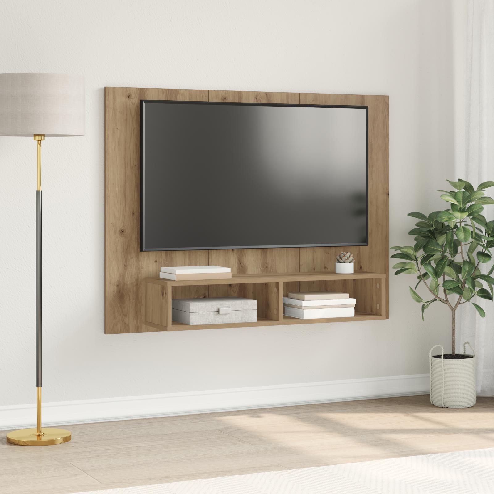 Væg TV Skab Artisan egetræ 120 x 23.5 x 90 cm Konstrueret træ