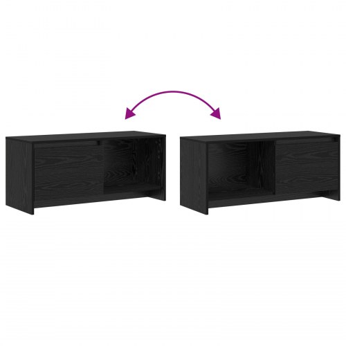 Væghængt TV-skab 90 x 35 x 40 cm - sort eg