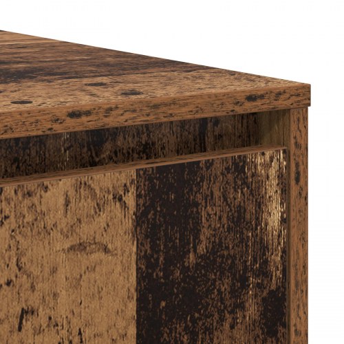 Sofabord i gammelt træ med 2 skuffer - 80 x 80 x 31,5 cm