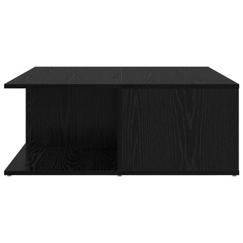 Sofabord med skuffe med opbevaring Sort eg 80 x 80 x 31 cm Konstrueret træ