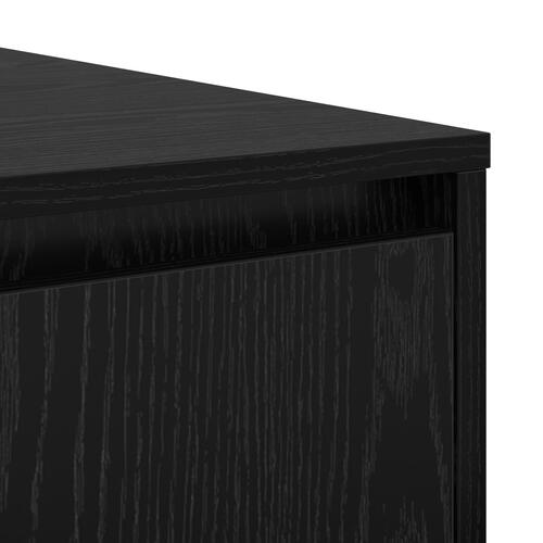 Sofabord med skuffe med opbevaring Sort eg 80 x 80 x 31 cm Konstrueret træ