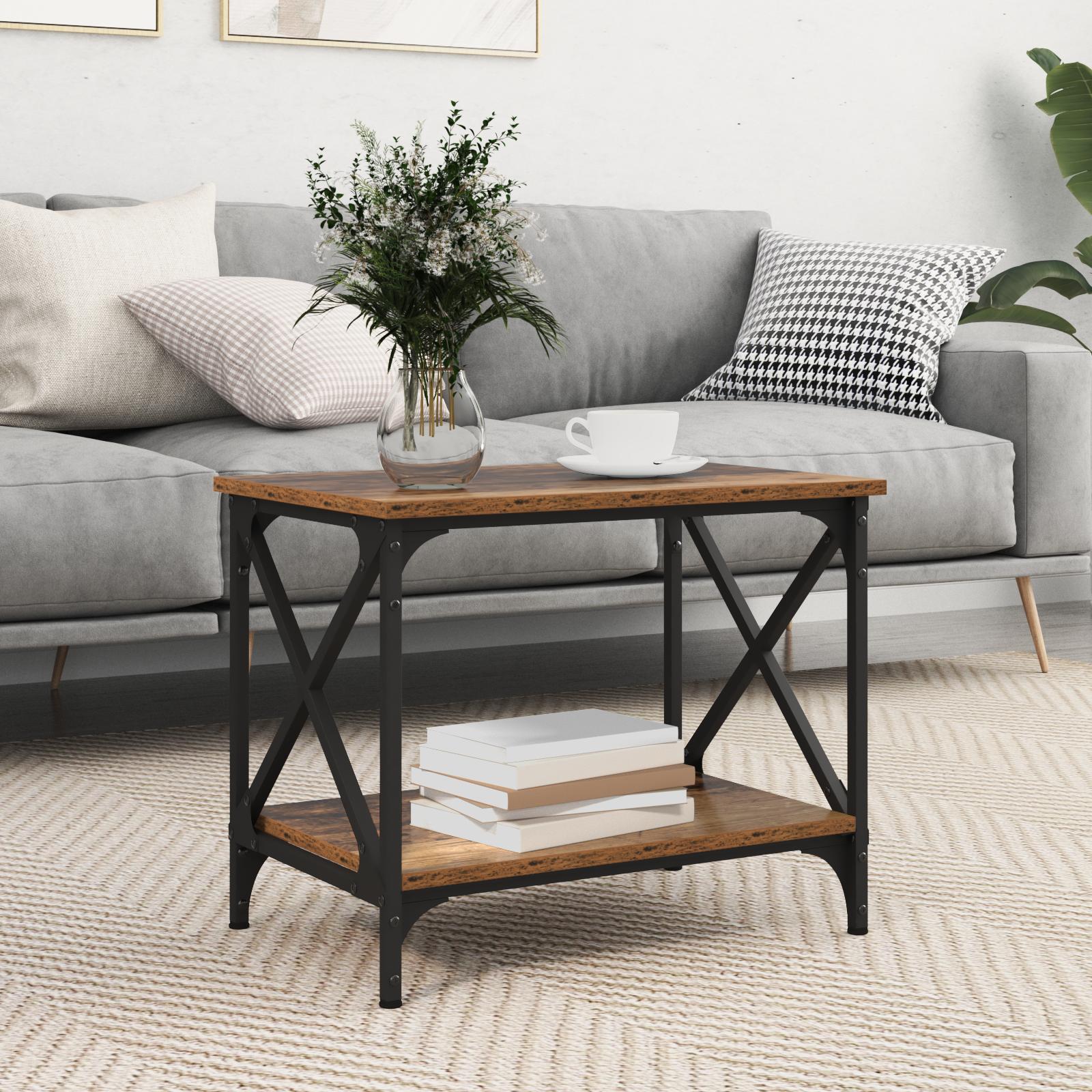 Sidebord med hylde Gammelt træ 55 x 38 x 45 cm Konstrueret træ