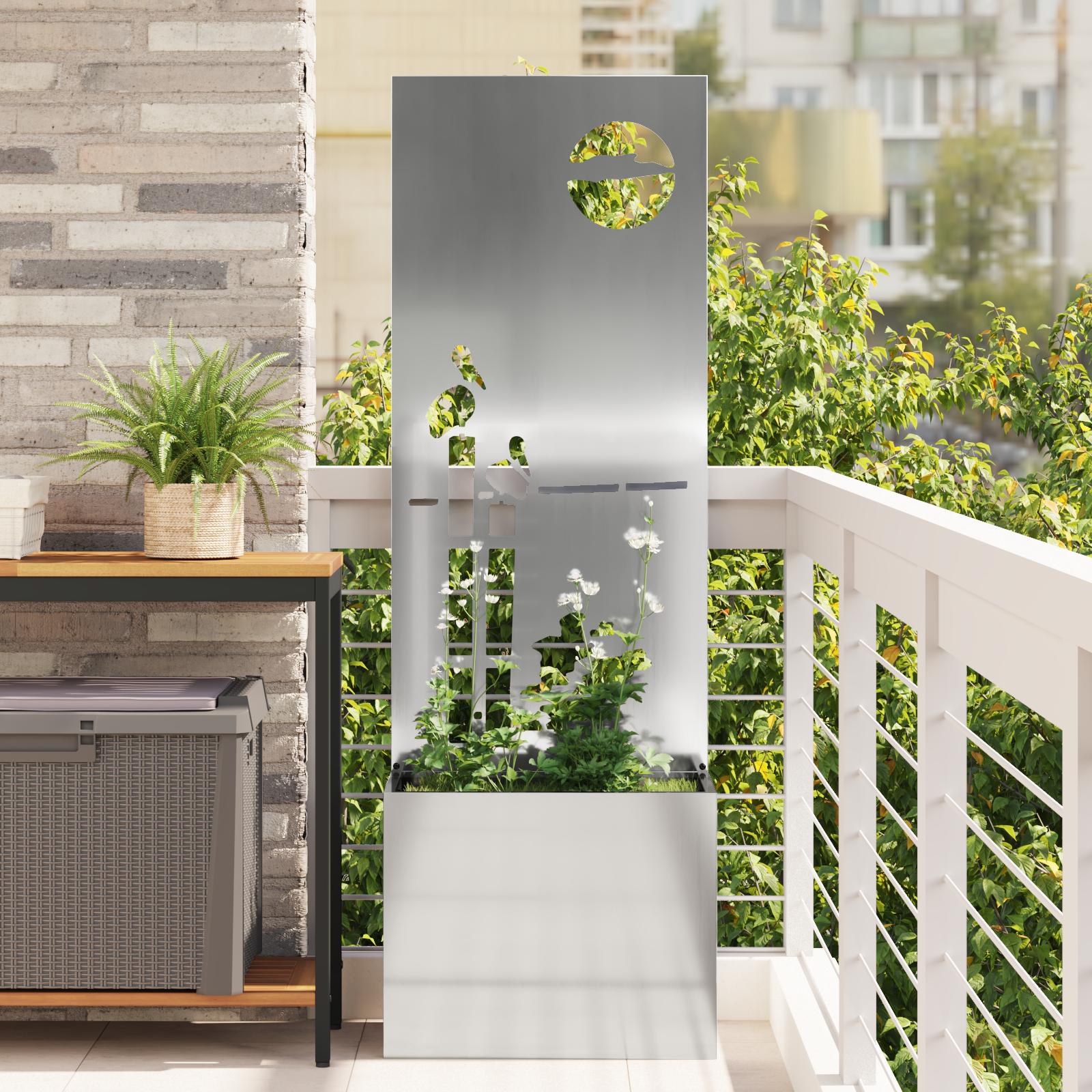 Have privatliv skærm Sølv 50 x 140 cm Galvaniseret stål billede