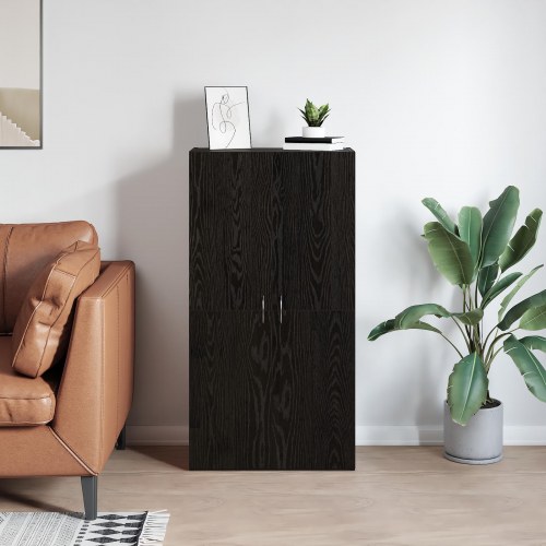 Kontorskab i sort eg 60 x 32 x 115 cm