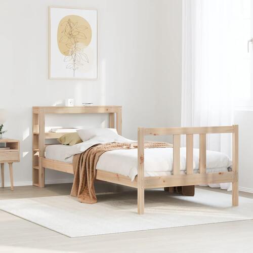 Sengeramme med sengegavl 90x190 cm massivt fyrretræ