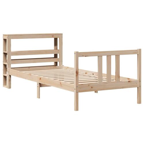 Sengeramme med sengegavl 90x190 cm massivt fyrretræ
