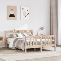 Sengeramme med sengegavl 120x200 cm massivt fyrretræ hvid